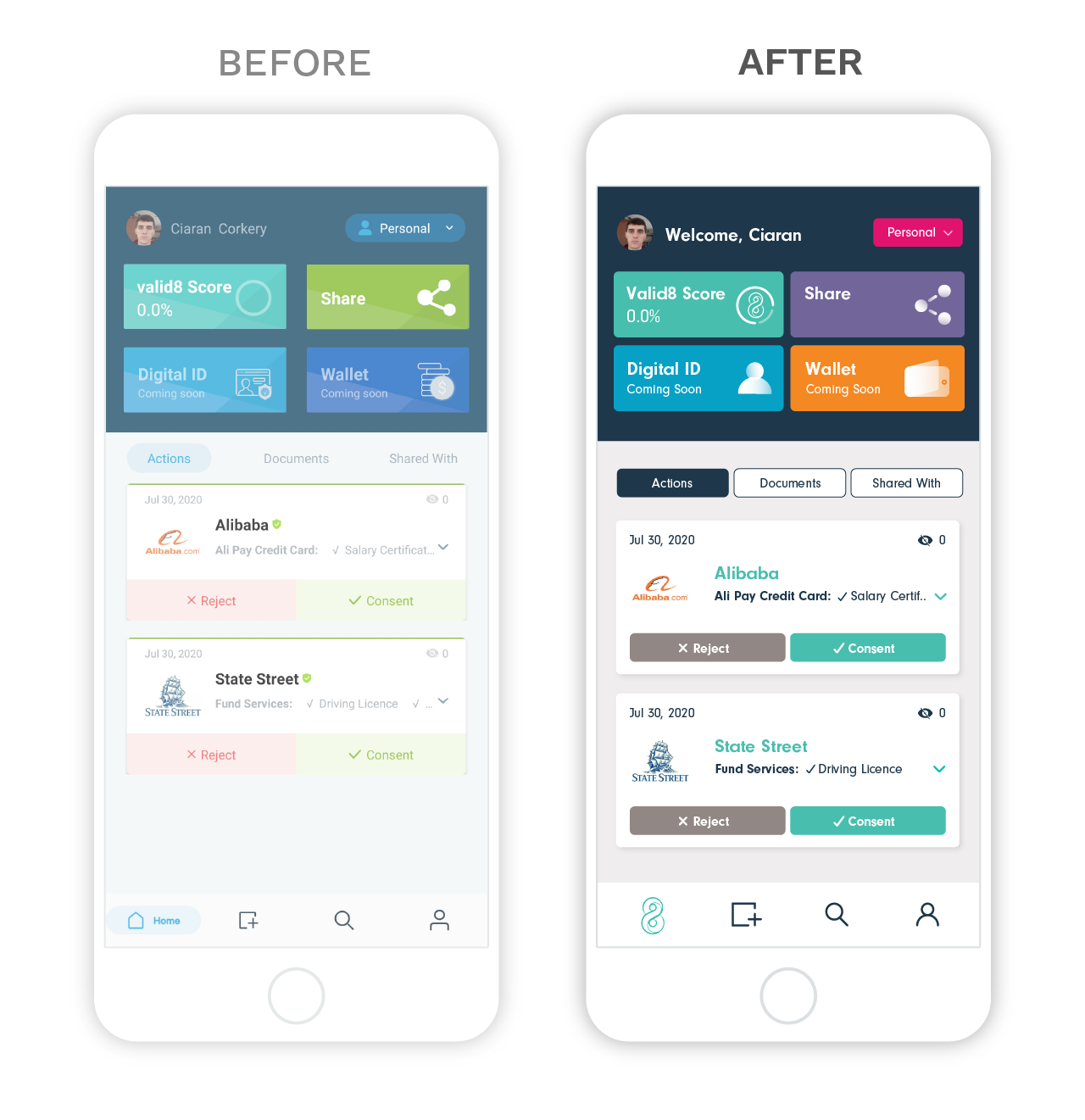 valid8Me App UI Enhancements mobile 3